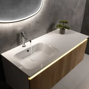 Sapho Areca wastafel met kraangat links 140cm wit glans Gereduceerde Prijs