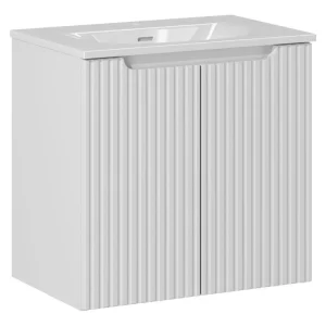 Comad Nova White badkamermeubel 60x40cm wit met 2 deuren en wastafel 1 kraangat Nu Kopen