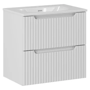 Comad Nova White badkamermeubel 60x40cm wit met 2 lades en wastafel 1 kraangat Gecertificeerd