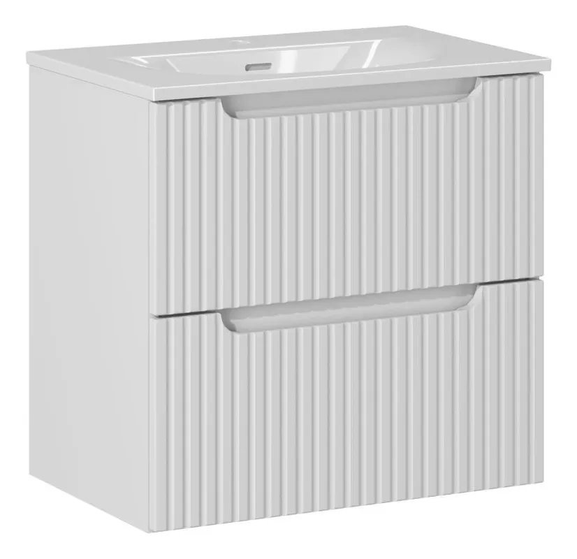 Comad Nova White badkamermeubel 60x40cm wit met 2 lades en wastafel 1 kraangat Gecertificeerd