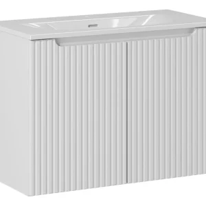Comad Nova White badkamermeubel 80cm wit met 2 deuren en wastafel 1 kraangat Gratis Verzending