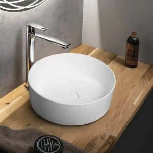Modern Sapho Thin waskom solid surface 38x14.2cm wit