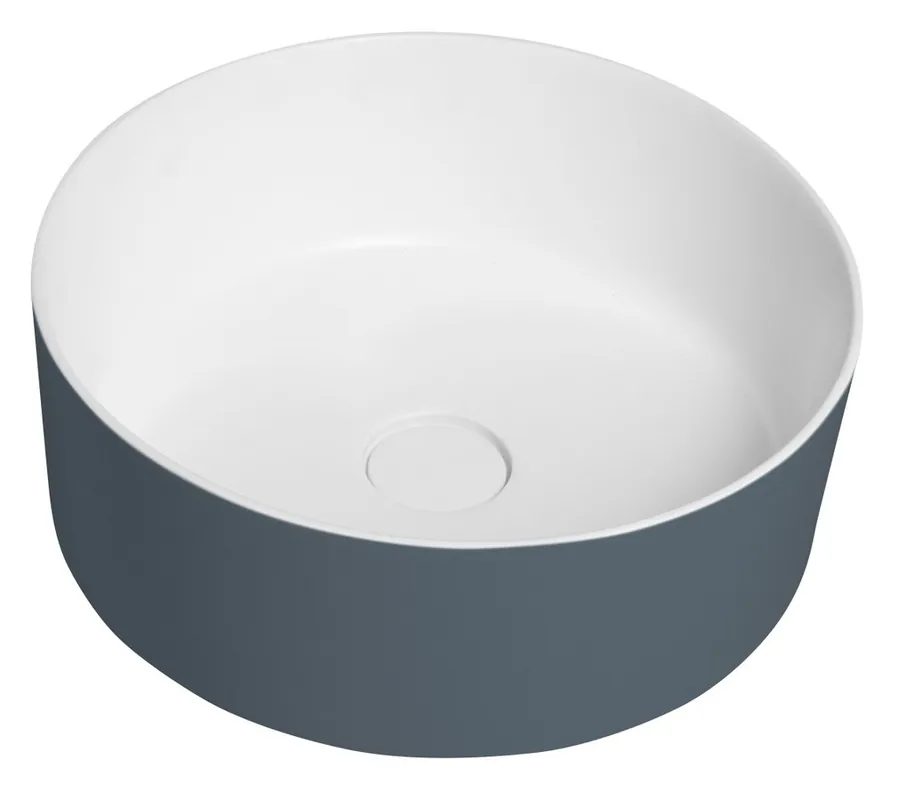 Direct Beschikbaar Sapho Thin waskom solid surface 38x14.2cm blauw