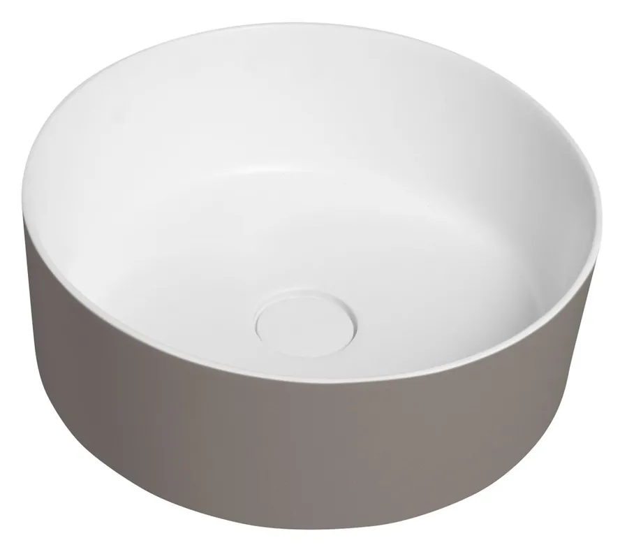 Uitverkoop Sapho Thin waskom solid surface 38x14.2cm bruin