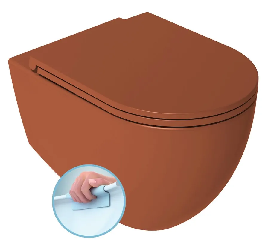 Groothandel Isvea Infinity toiletpot randloos met softclose zitting terracotta