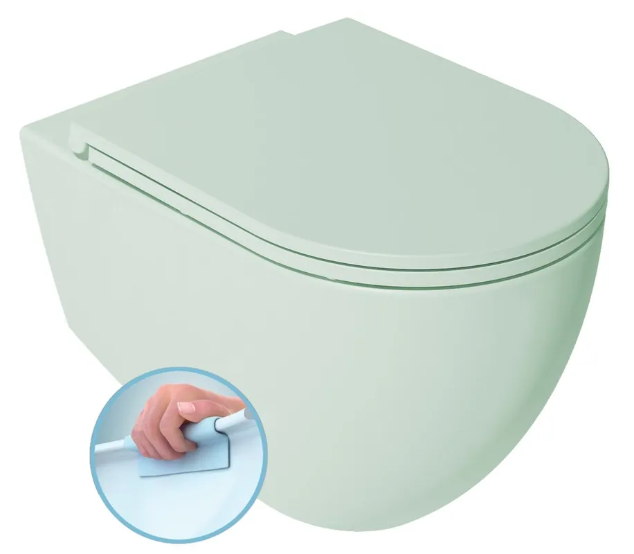 Isvea Infinity randloos toilet 53x36.5cm mintgroen Luxe