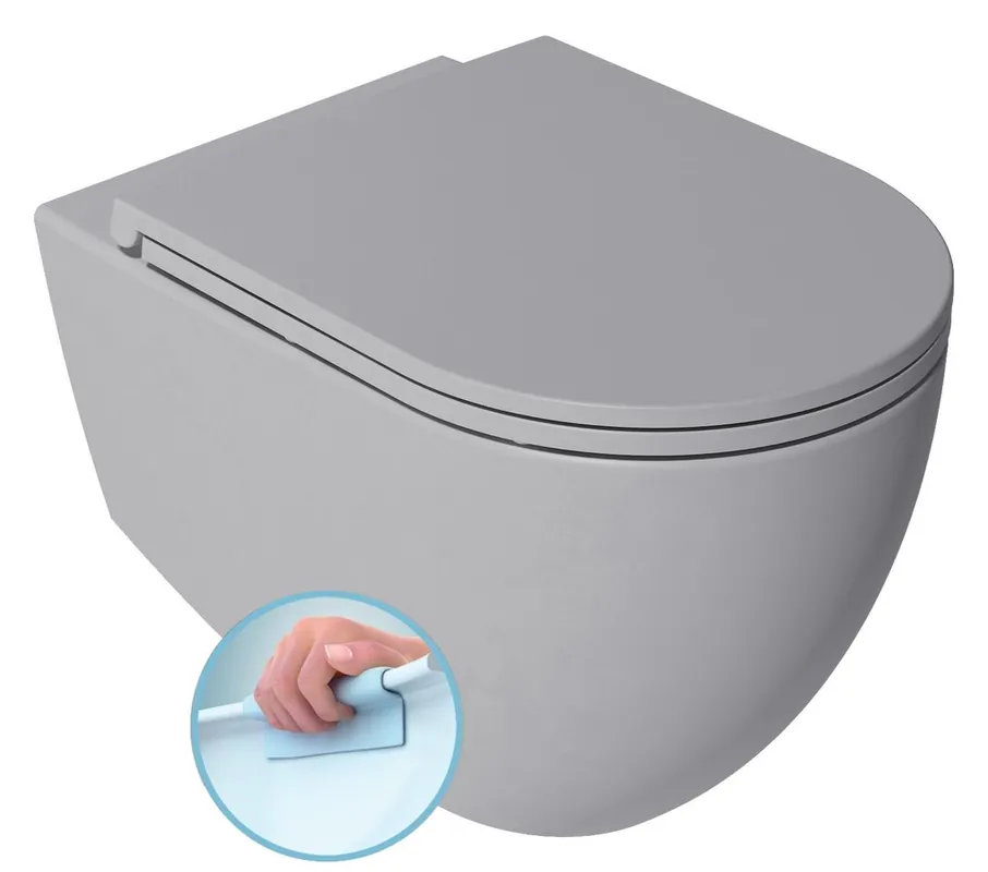 Isvea Infinity randloos toilet 53x36.5cm grijs Professioneel