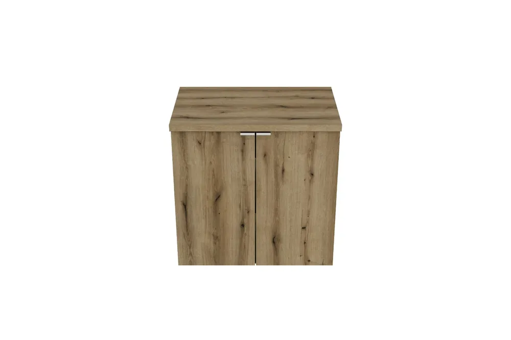 Finale Uitverkoop Comad Nova Oak wastafelonderkast 60x40cm eiken met 2 lades en toppaneel