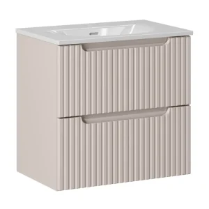 In De Mode Comad Nova Cashmere badkamermeubel 60cm taupe met 2 lades en wastafel 1 kraangat