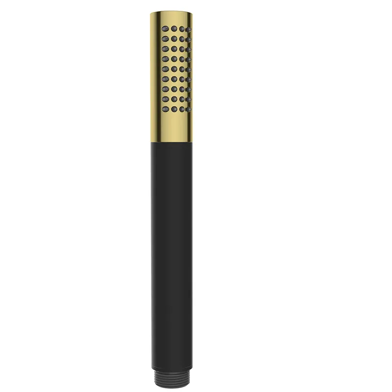 Luxe Mueller Gold staafhanddouche mat zwart met geborsteld messing
