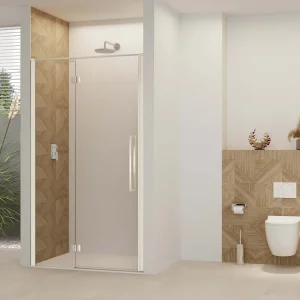 Direct Verzonden Van Rijn ST07 douchedeur met helder glas voor nis 90x200cm geborsteld RVS