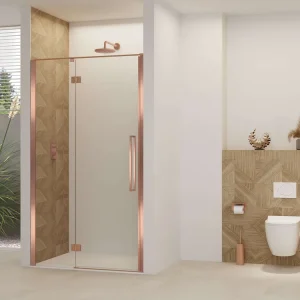 Direct Verzonden Van Rijn ST07 douchedeur met helder glas voor nis 90x200cm geborsteld koper