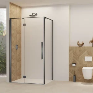 Garantie Inbegrepen Van Rijn ST07 douchedeur met helder glas 90x200cm geborsteld gun metal