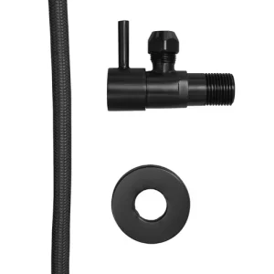 Mueller Black hoekstop + aansluitslang zwart mat Modern