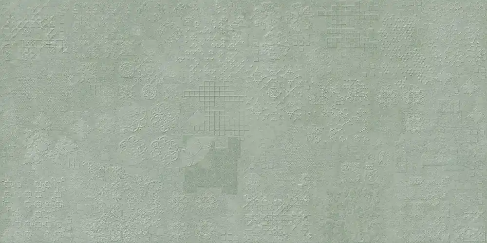 Bulkbestelling Tegelsample: Jabo Beton Cire Bercy Salvia wandtegel reliëf groen 60x120cm gerectificeerd
