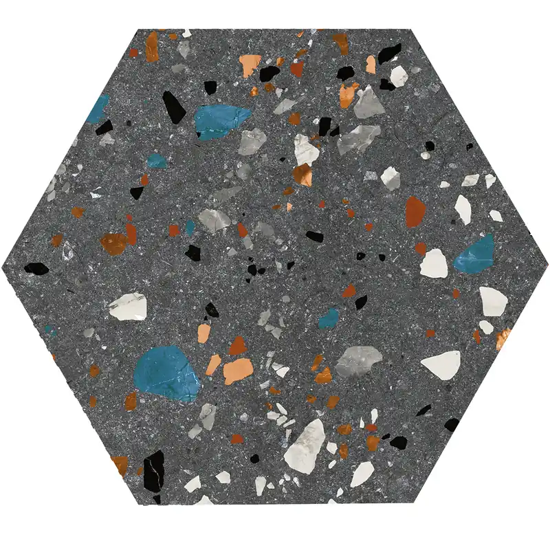 Goedkoop Tegelsample: Jabo Gobi Nero wandtegel hexagon 20x24cm gerectificeerd