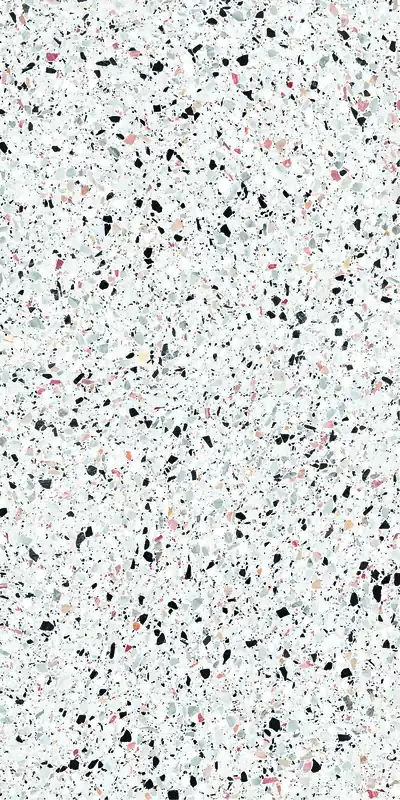 Tegelsample: Jabo Medley White terrazzo vloertegel 60x120cm gerectificeerd Gecertificeerd