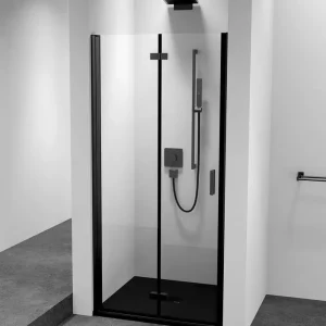 Uitverkoop Polysan Zoom Line Black vouwdeur links voor nis 80x200cm zwart