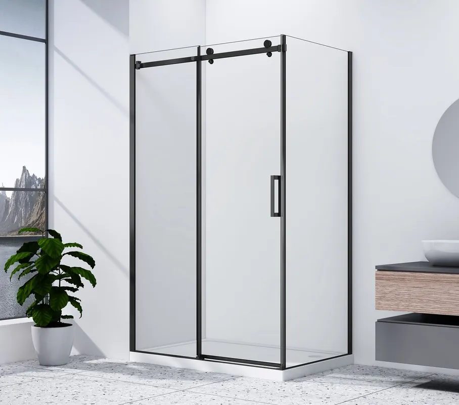 Seizoensaanbieding Gelco Dragon Black douchecabine met schuifdeur 140x90cm zwart