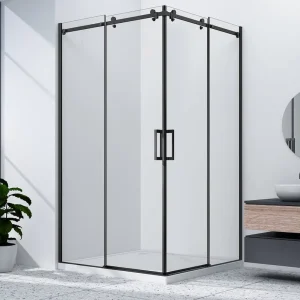 Gelco Dragon Black douchecabine met hoekinstap 90x90cm zwart Uitverkoop