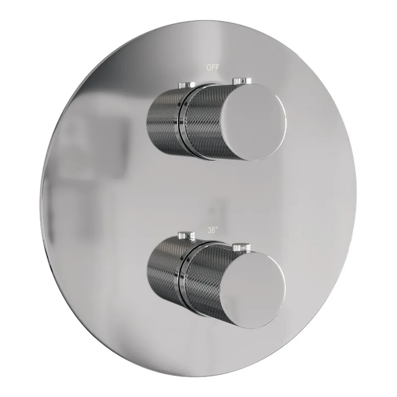 Op = Op Brauer Chrome Carving 3-weg inbouwthermostaat rond chroom