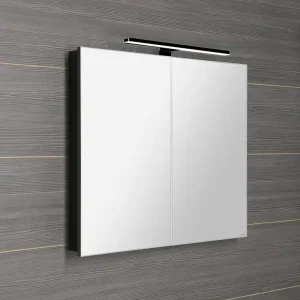 Budget Sapho Greta spiegelkast met LED-verlichting 81x70cm zwart mat