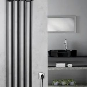 Sapho Papinado elektrische handdoekradiator 26.3x120cm zwart mat 85W Bestel Nu