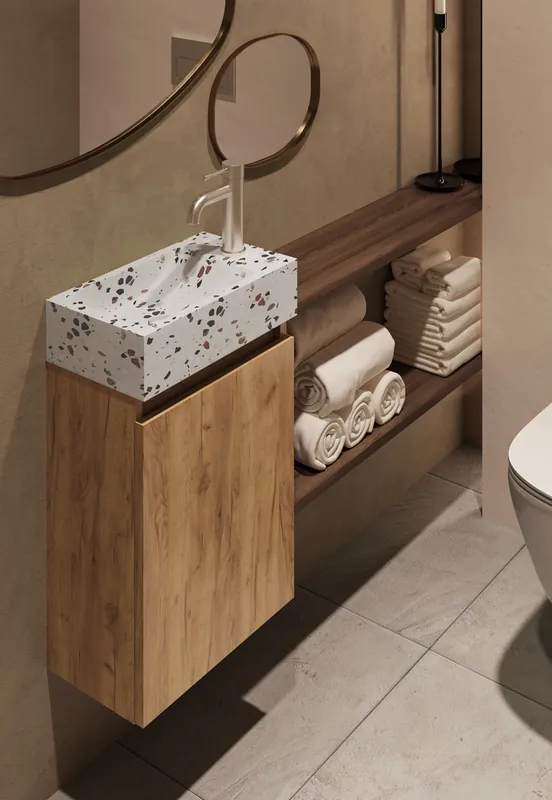 Fontana Terrazzo toiletmeubel 40cm warm eiken Lage Prijs