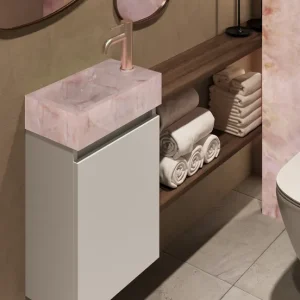 Actieprijs Fontana Pink Onyx toiletmeubel 40cm wit mat