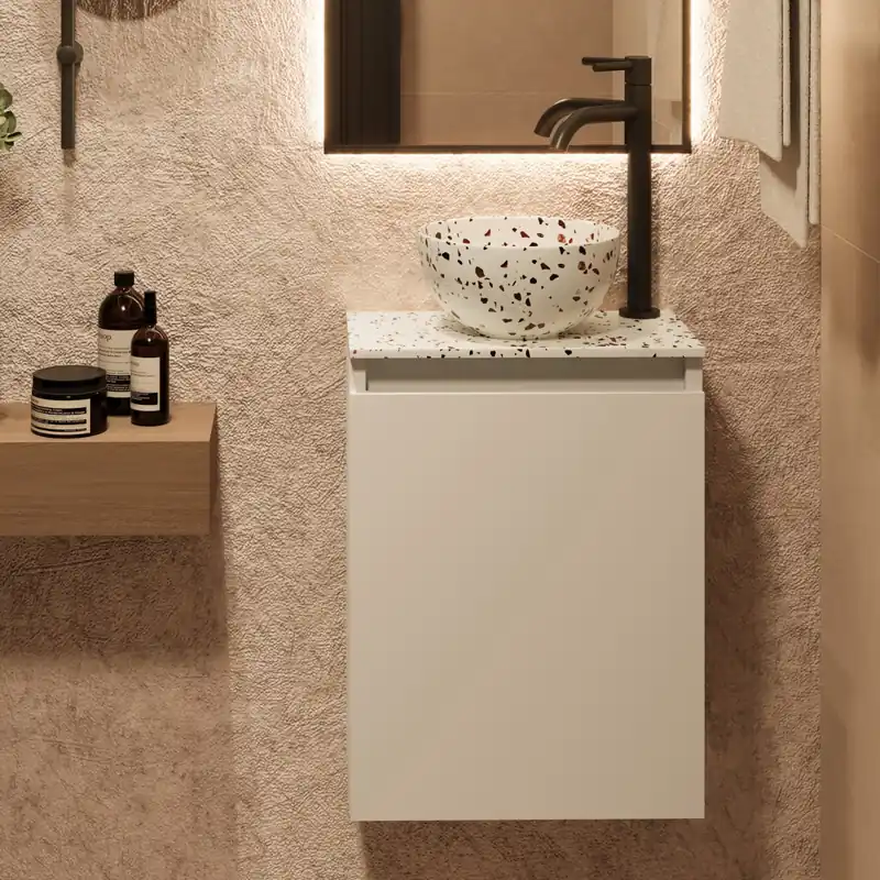 Groothandel Fontana Terrazzo Micro Marble toiletmeubel 40cm wit mat