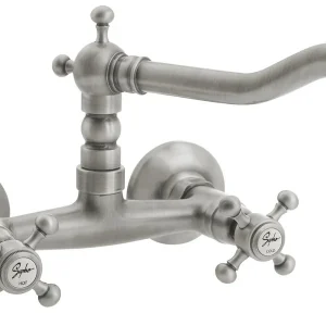 Sapho Antea wandmengkraan retro nikkel geborsteld Wereldwijde Verzending