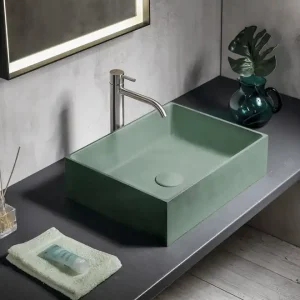 Goedkoop Sapho Formigo betonnen wastafel 47.5x36.5cm groen