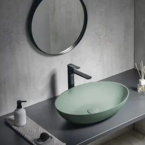 Korting Sapho Formigo betonnen wastafel 60x40cm groen