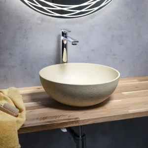 Groothandel Sapho Formigo betonnen waskom 39cm geel