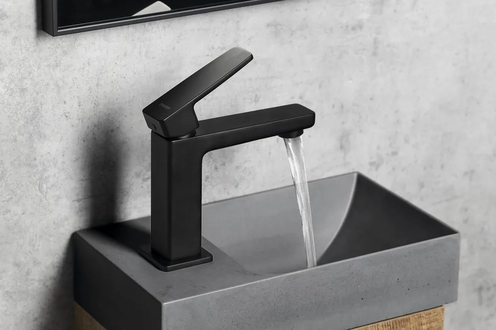 Sapho Tursi fonteinkraan zonder pop-up waste zwart mat Lage Kosten
