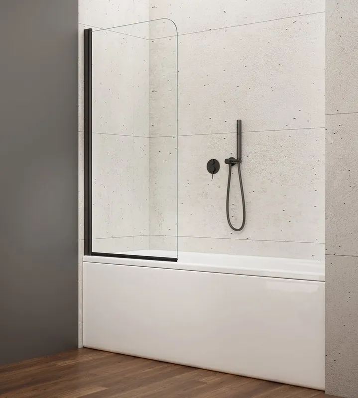Aqualine Vilma badwand 60x140cm zwart mat Beste Prijs