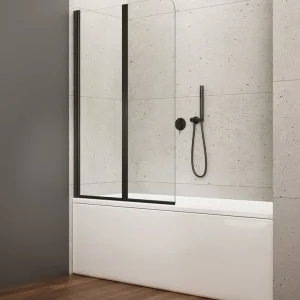 Professioneel Aqualine Vilma badwand 90x140cm zwart mat