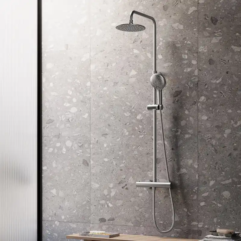 Saniclear Evolution opbouw regendouche met 30cm hoofddouche en 2 standen handdouche RVS Finale Uitverkoop
