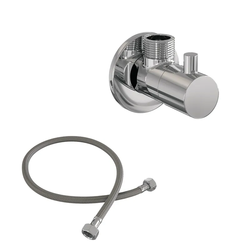 Brauer Chrome Edition hoekstopkraan compleet met slang chroom Nieuw
