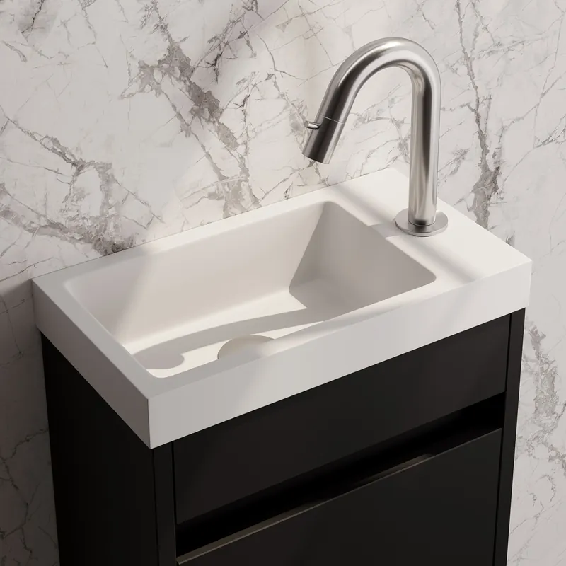 Brauer Brushed Edition opbouw fonteinkraan met gebogen uitloop RVS geborsteld PVD Nieuw