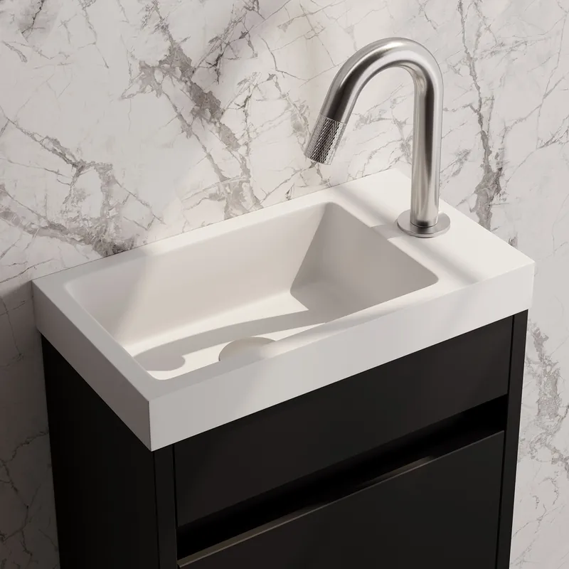 Exclusieve Aanbieding Brauer Brushed Carving opbouw fonteinkraan met gebogen uitloop RVS geborsteld PVD
