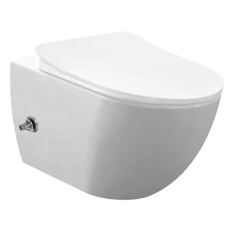 SaniGoods Bidet mat wit toilet met warm en koudwater sproeier randloos zonder zitting Gratis Retour