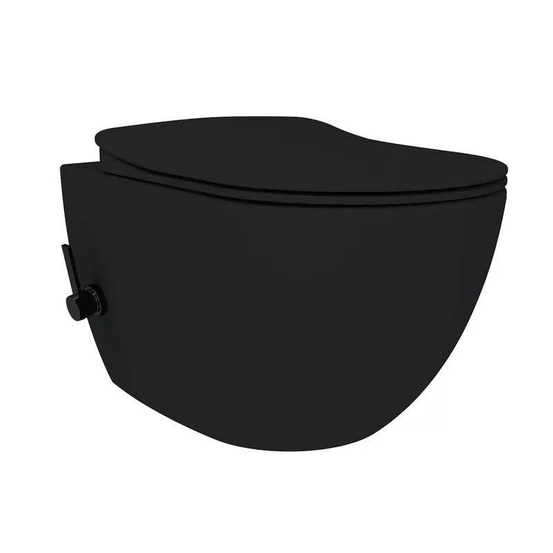 SaniGoods Bidet mat zwart toilet met warm en koudwater sproeier randloos zonder zitting Bestel Nu