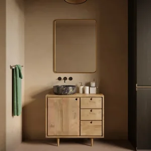 Livli Empresa badmeubel 90cm met ronde portoro gold waskom Laatste Versie