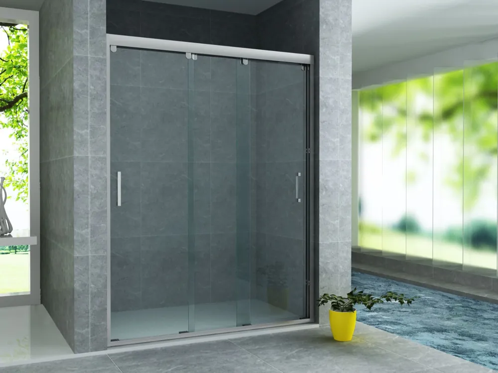 Op = Op Sanigoods Toru schuifdeur 3-delig 140cm chroom