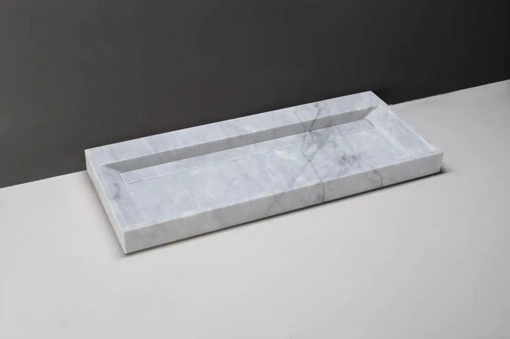 Topkwaliteit Forzalaqua Bellezza wastafel 120x50cm zonder kraangat carrara gepolijst
