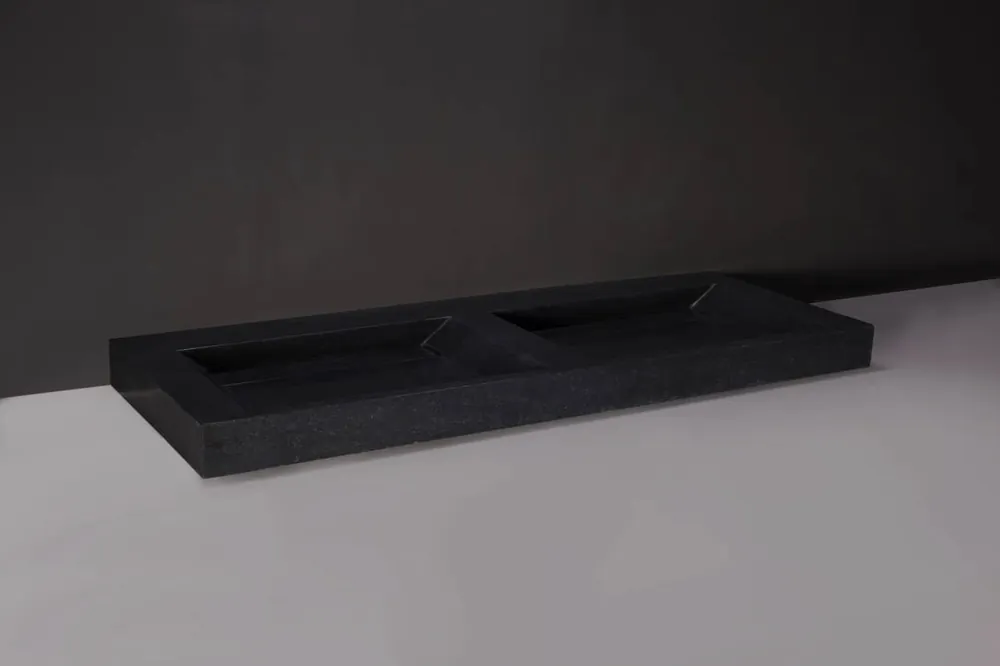 Hete Deal Forzalaqua Bellezza wastafel 160x50cm met 2 kraangaten graniet