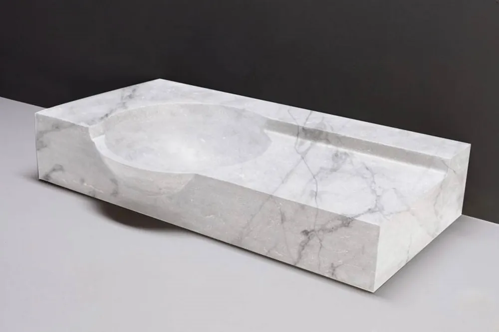 Hoge Kwaliteit Forzalaqua Laguna wastafel 80x40cm zonder kraangat carrara