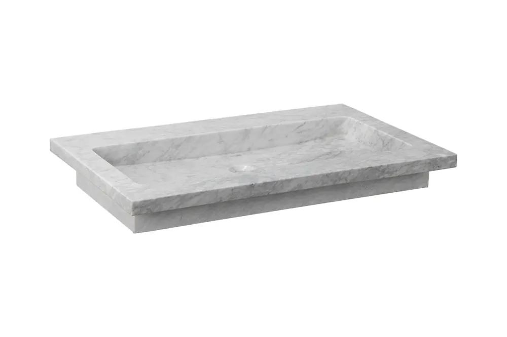 Geld-Terug-Garantie Forzalaqua Nova wastafel 60x50cm zonder kraangat carrara gepolijst