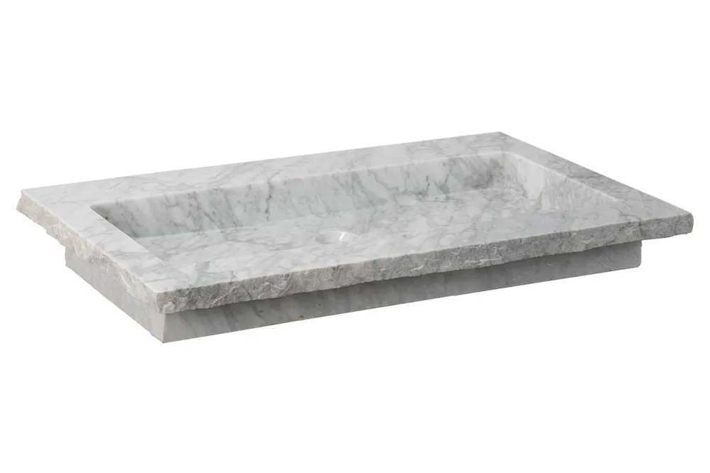 Garantie Inbegrepen Forzalaqua Nova wastafel 80x50cm met 2 kraangaten carrara gekapt